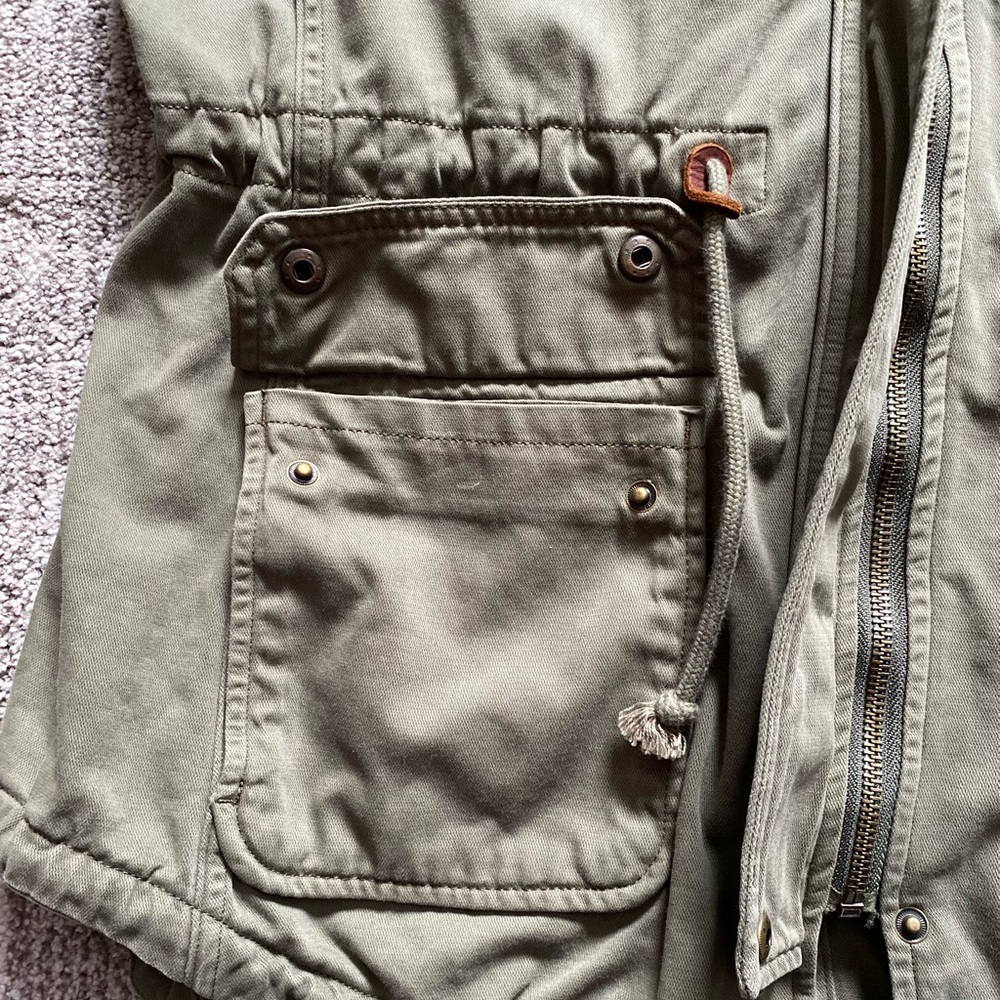 Lucky Brand Khaki Full Zip Utility Vest - Picture 2 of 6